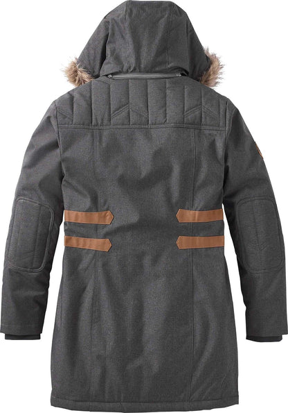 Model wearing Legendary Whitetails water resistant parka outdoors