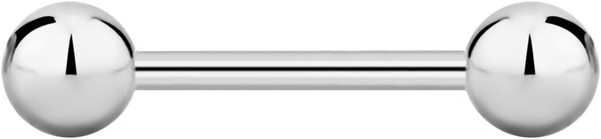 Forbidden Body Jewelry Nipple Barbell, Nipple Bars, Silver Nipplerings Piercing Surgical Steel 8G - 18G Straight Barbell Body Jewelry (Sold Individually)