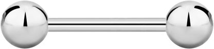 Forbidden Body Jewelry Nipple Barbell, Nipple Bars, Silver Nipplerings Piercing Surgical Steel 8G - 18G Straight Barbell Body Jewelry (Sold Individually)