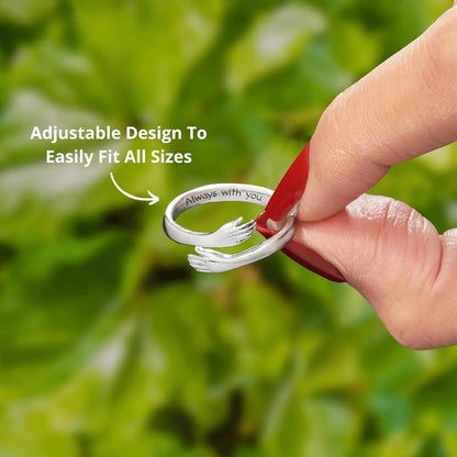 Inspirational silver ring always with you engraving