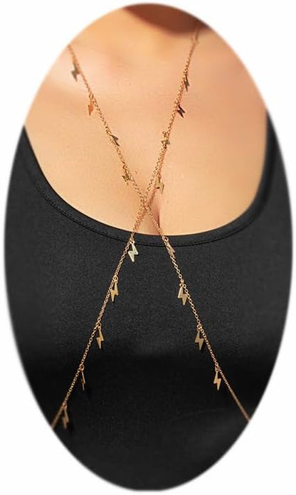 MODRSA Body Chain Belly Chain Silver Gold Waist Chain Body Chain Jewelry for Women Body Jewelry for Women Waist Chains Belly Chains for Women Chain Bra Lingerie