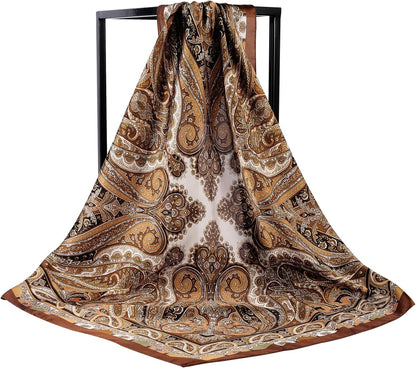 1 Pcs 27.5 Inches Satin Head Scarf Silk like Hair Scarf Stain Bandana Hair Wrap Neck Scarf for Women