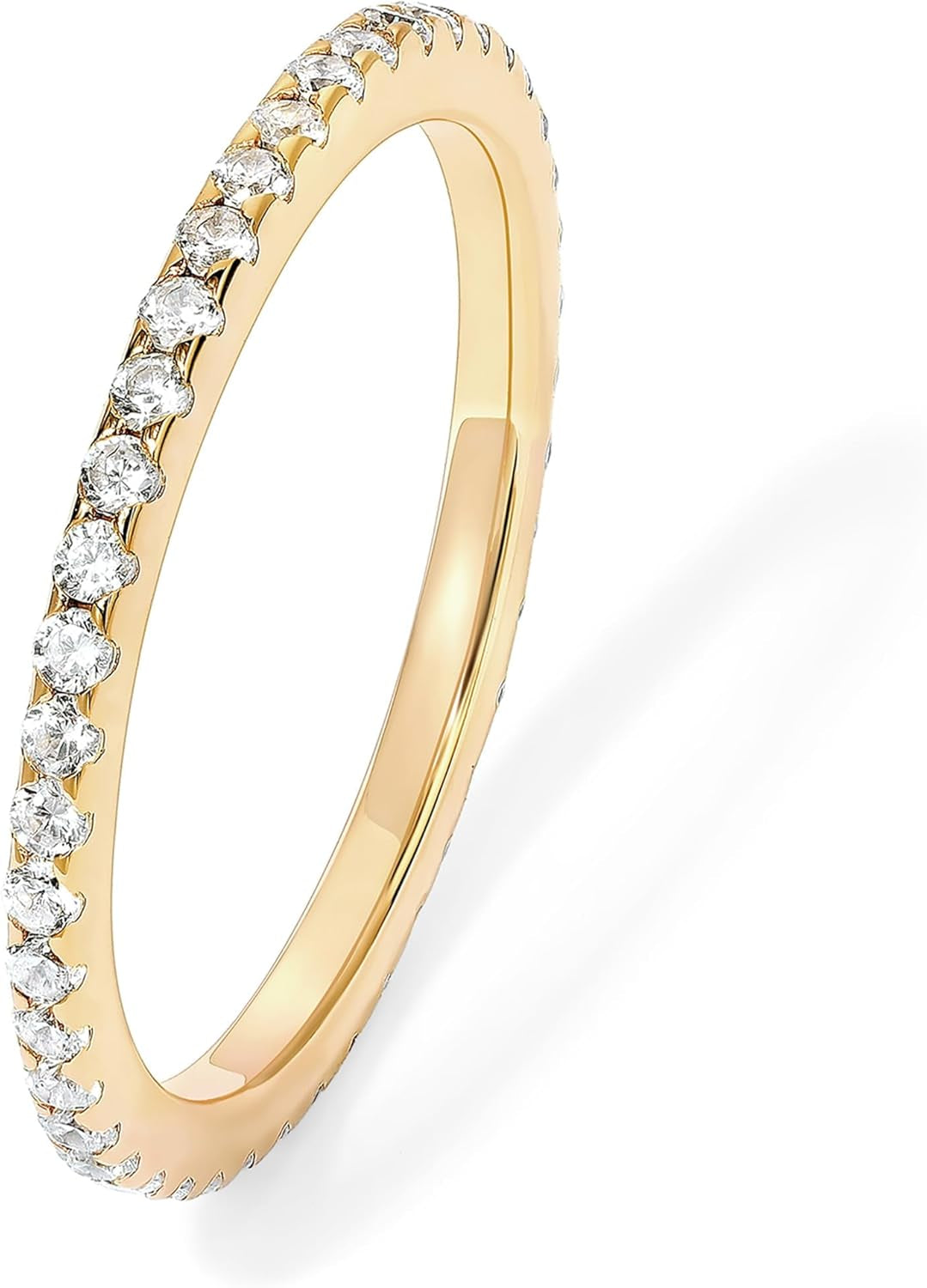 Gold-plated CZ diamond ring in elegant gift box