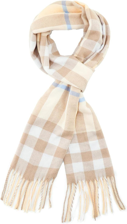 Vimate Plaid Scarf for Men Women Super Soft Classic Tartan Checkered Neck Scarves