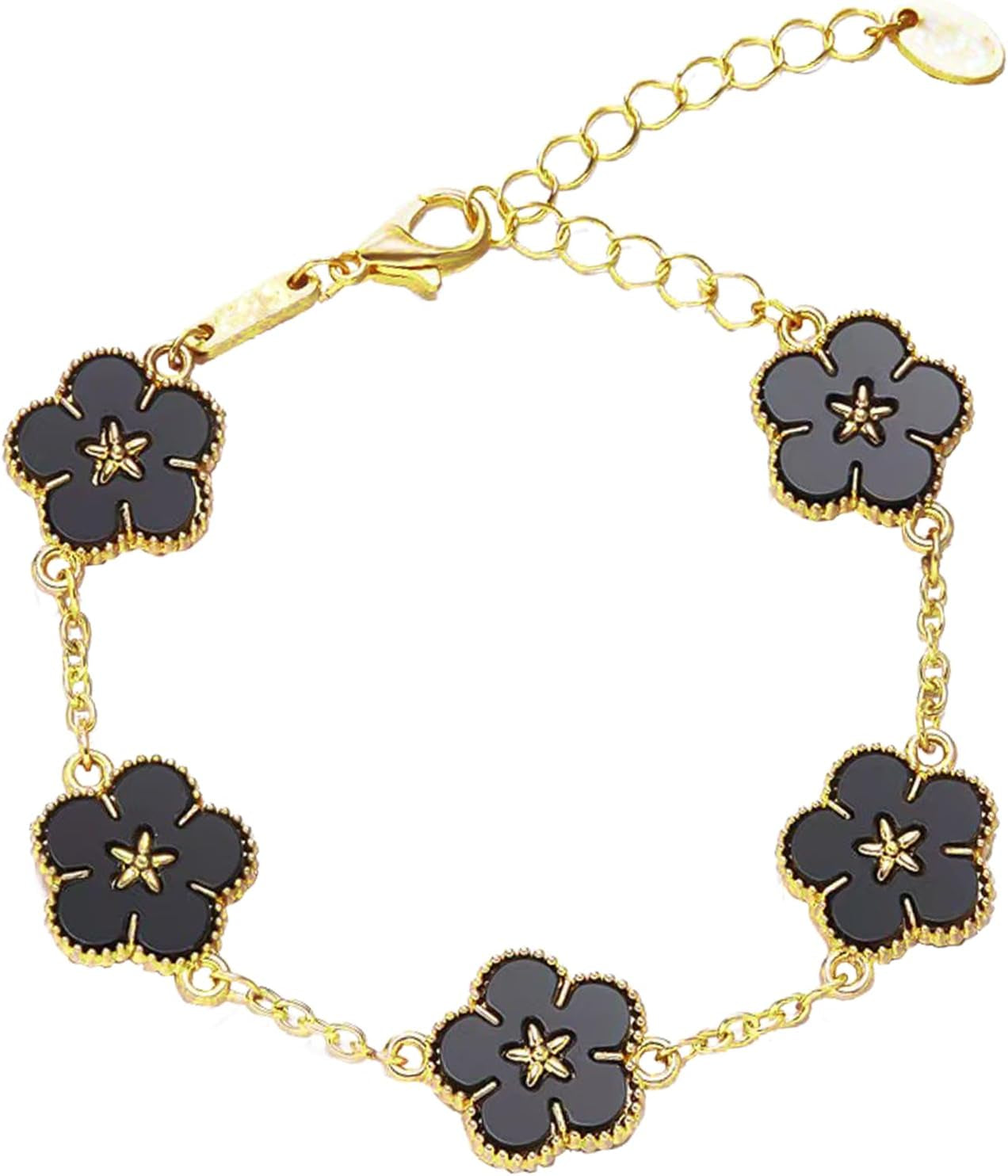 Four Leaf Clover Bracelet for Women Lucky 18K Gold Plated Stackable Jewelry Gift for Women Birthday Gifts for Girlfriend