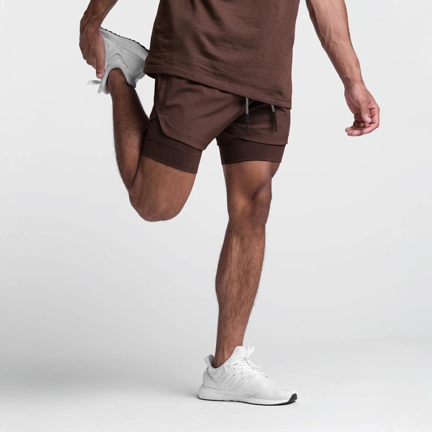 Close-up of phone pocket on men's training shorts