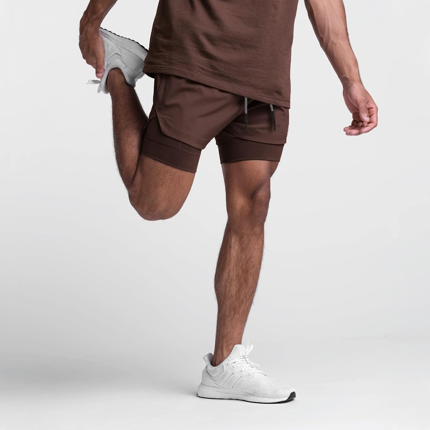 Close-up of phone pocket on men's training shorts