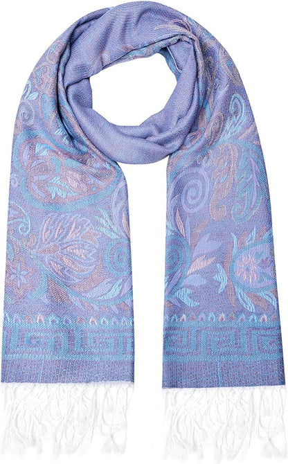 Umjetnost Womens Soft Silky Pashmina Rave Scarf Paisley Pattern Pashmina Shawl Wrap with Fringes