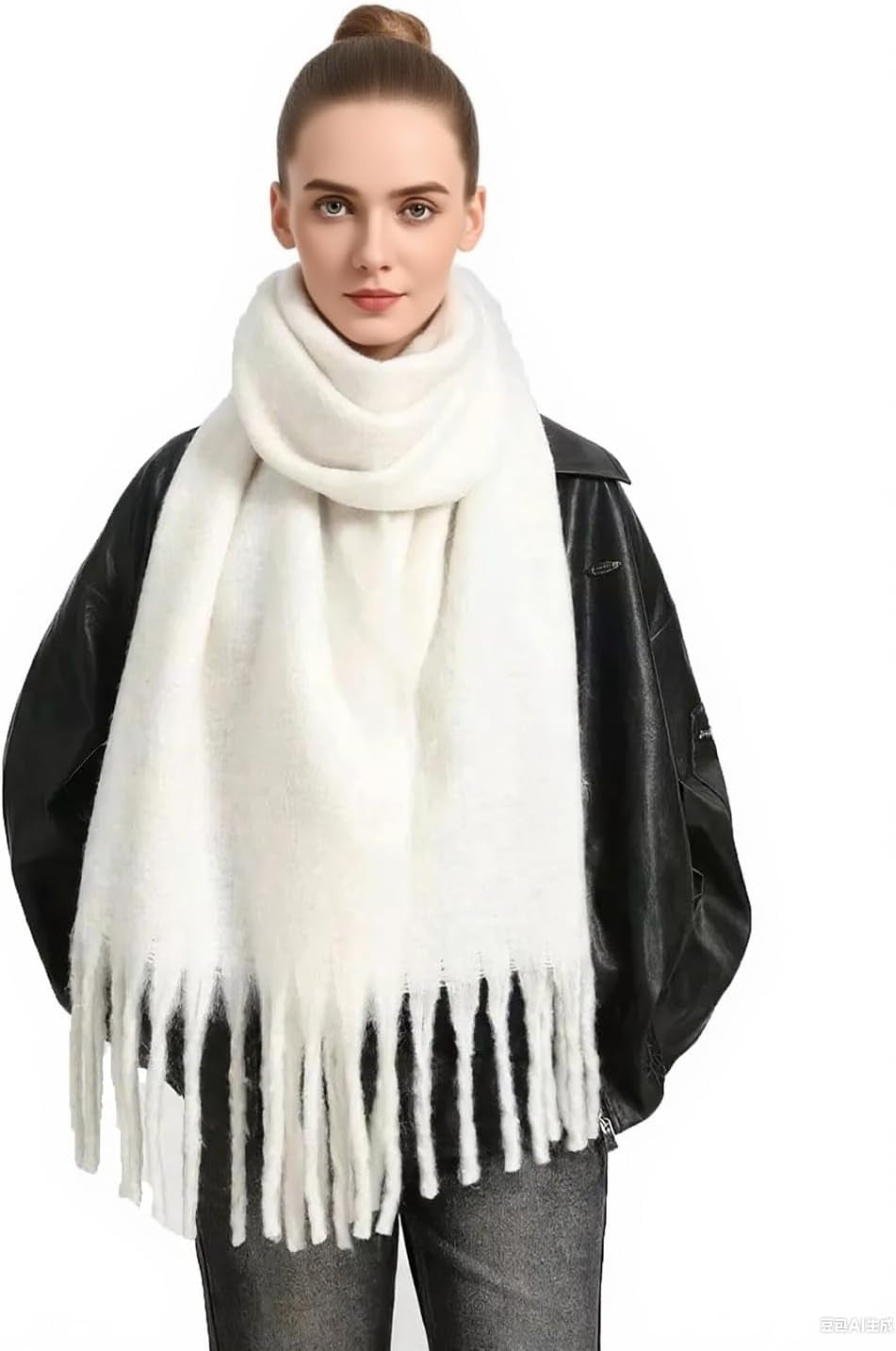 Women'S Winter Scarfs, Mohair Vintage Scarf for Women and Men, Large Chunky Scarf Cashmere Feel Blanket Wrap