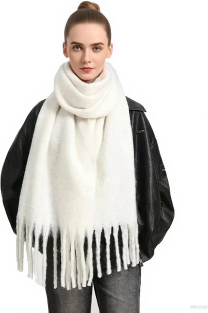 Women'S Winter Scarfs, Mohair Vintage Scarf for Women and Men, Large Chunky Scarf Cashmere Feel Blanket Wrap