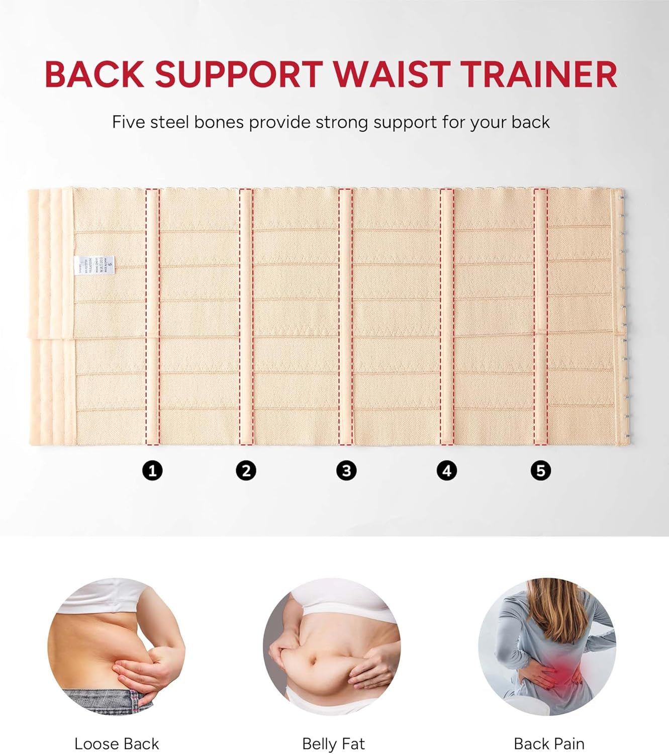 Workout girdle waist trainer back closure detail