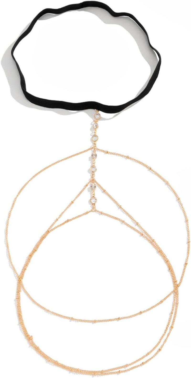 MODRSA Silver and Gold Thigh Chain Jewelry - Sexy Rhinestone Leg Jewelry for Women