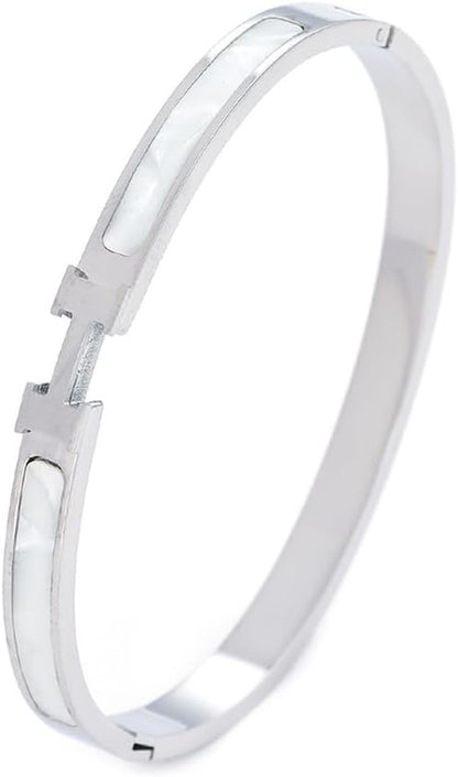 Fashion H Bracelet Stainless Steel Bracelet Jewelry H Bangle Cuff Bracelet Birthday Gift for Women