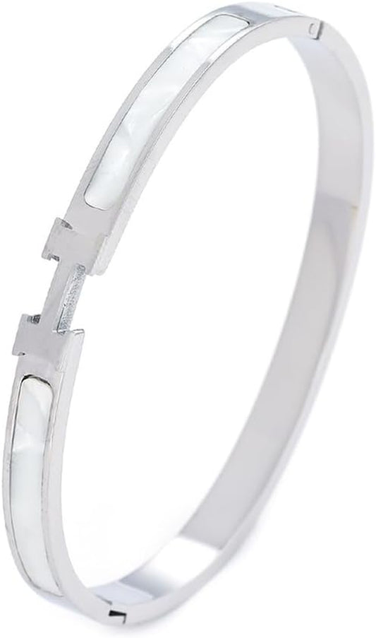 Fashion H Bracelet Stainless Steel Bracelet Jewelry H Bangle Cuff Bracelet Birthday Gift for Women