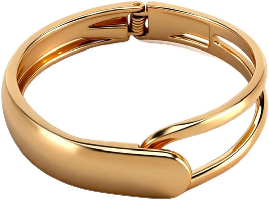 Chunky Gold Bracelet for Women, 14K Gold Plating Open Hollow Asymmetrical Geometric Bracelets Fashionable Minimalist Gift Jewelry