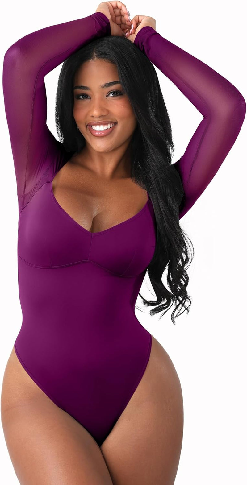 Feelingirl thong bodysuit front and back view