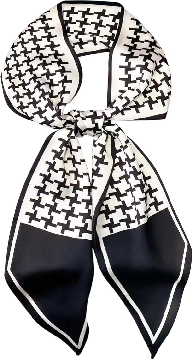 Head Scarf Hair Neck Scarves for Women Purse Bag Scarfs for Handbags Silky Long Thin Satin Headscarf Fashion