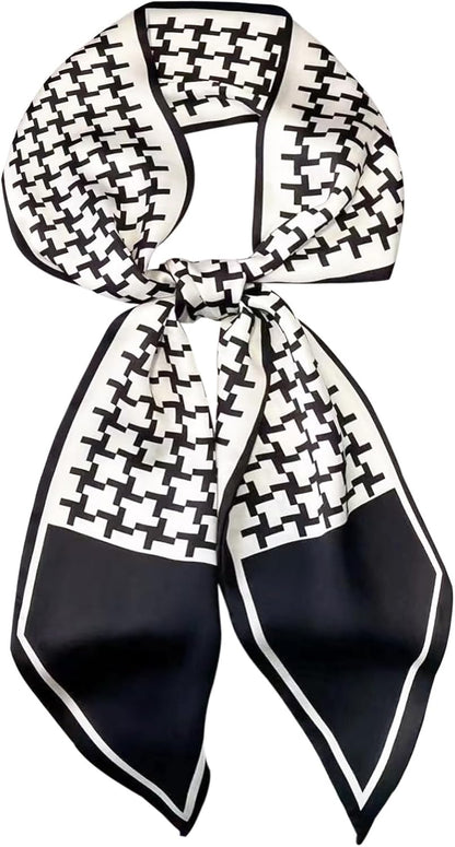 Head Scarf Hair Neck Scarves for Women Purse Bag Scarfs for Handbags Silky Long Thin Satin Headscarf Fashion