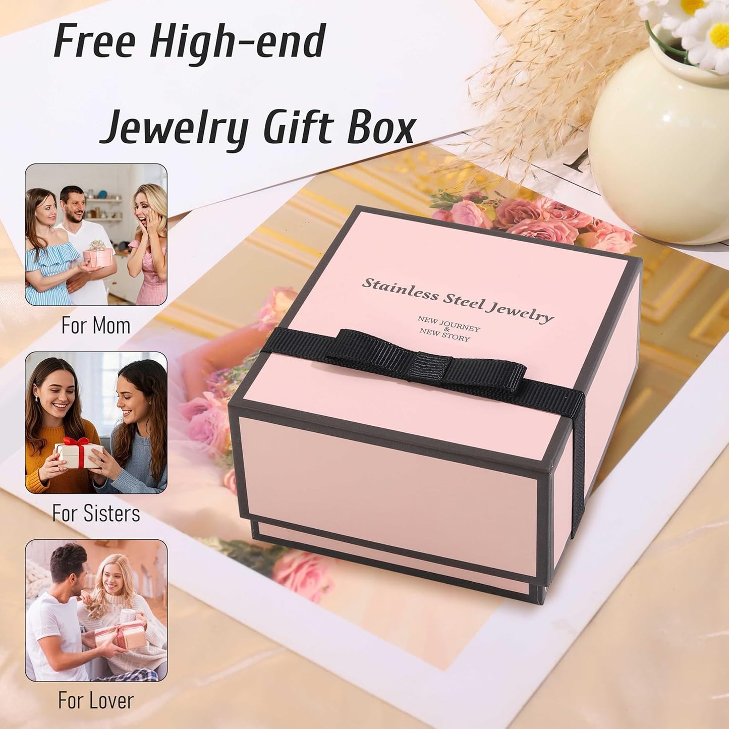 18K Gold Bracelets for Women - Stackable Clover & Nail Love Bangle Set - Non-Tarnish Stainless Steel Jewelry Gift for Valentine'S, Mother'S Day & Christmas