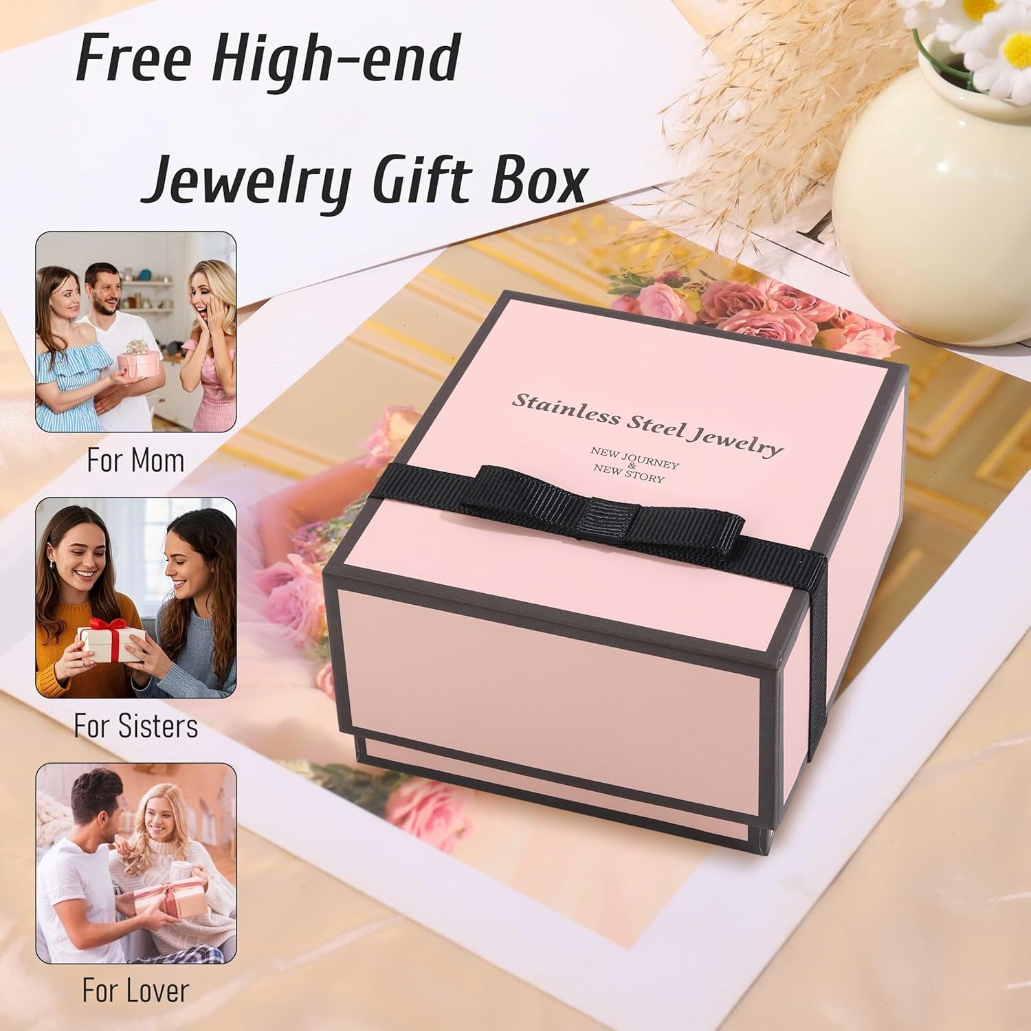 18K Gold Bracelets for Women - Stackable Clover & Nail Love Bangle Set - Non-Tarnish Stainless Steel Jewelry Gift for Valentine'S, Mother'S Day & Christmas