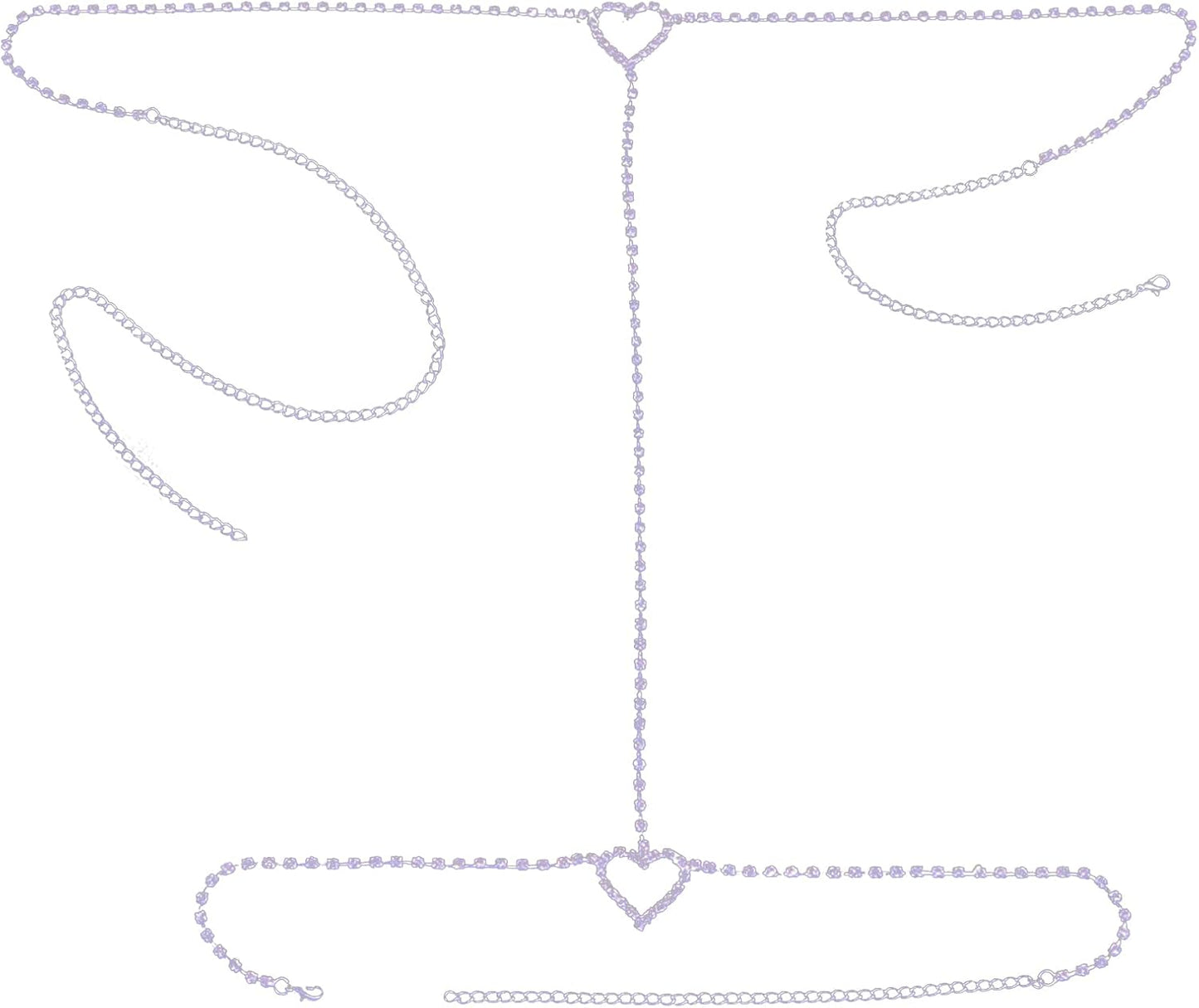 Silver Crystal Leg Chain Rhinestone Waist Chain Belly Jewelry for Women Party