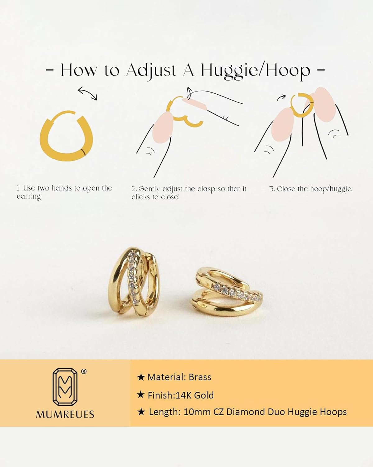 Gold Hoop Earrings for Women,14K Gold Plated Huggie Hoop Earrings for Gift