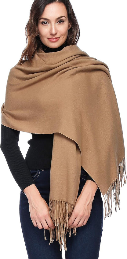 HOYAYO Extra Large Thick Pashmina Shawl Wraps - Wool Soft Winter Warm Scarves Travel Blanket for Women