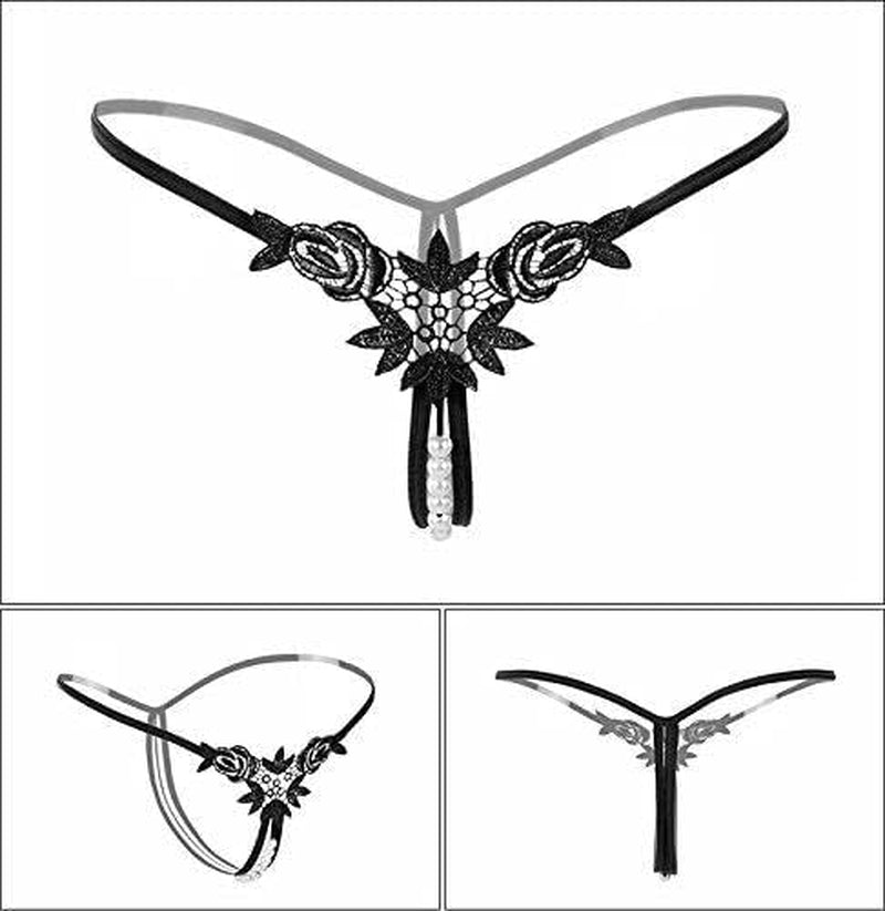 Sophisticated g-string thong for women with pearl pendant charm