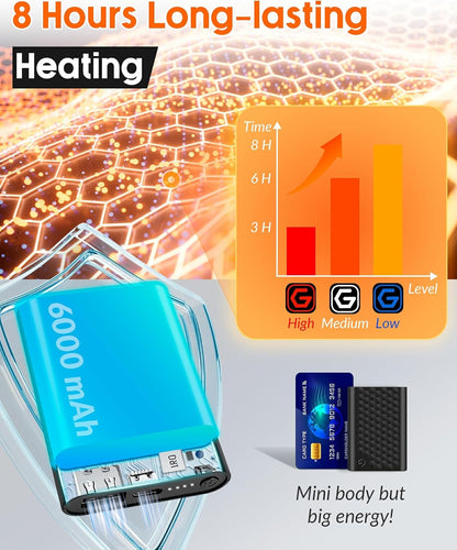 Genovega Graphene Heated Scarf for Women Men Rechargeable Battery Pack Electric Neck Heating Shawl Pad Winter Must Have Gift