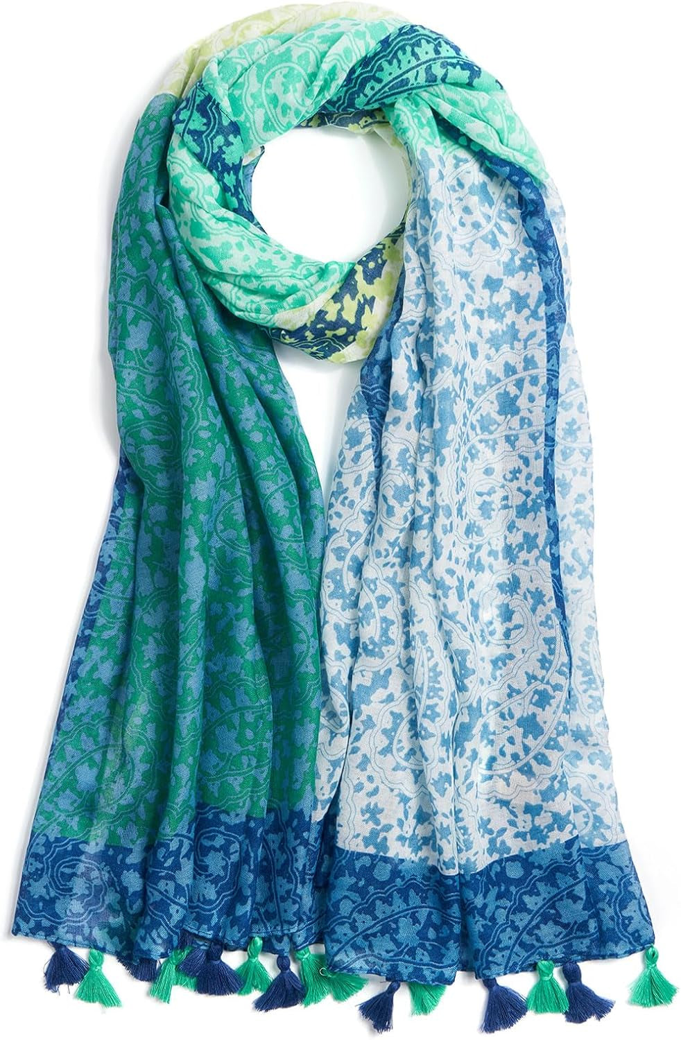 Scarf for Women Lightweight Soft Floral Leopard Printed Scarves Fall Winter Fashion Shawl Wrap with Fringe