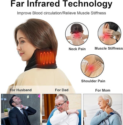 Heated Scarf for Women Men with Rechargeable 6000Mah Battery Pack Heated Neck Pad,Three Temp Settings, Rapid Heat,Neck Warmer Warp (Deep Black)