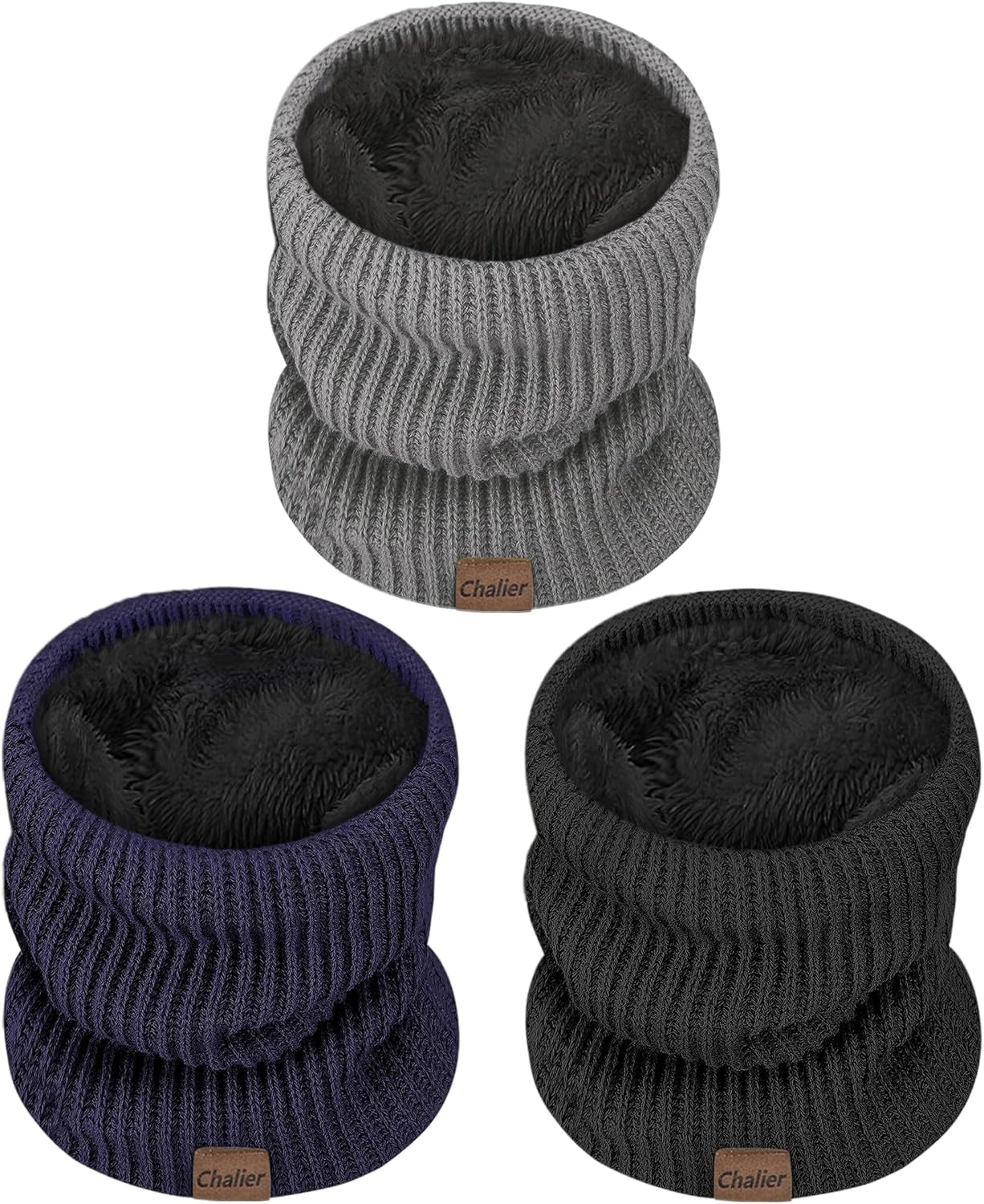 Neck Gaiters for Men Winter Warm Neck Warmer Thick Knit Windproof Gaiter Scarf Cold Weather Scarves