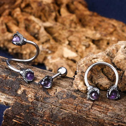 OUFER 3PCS Cartilage Earrings, 316L Surgical Steel Mixed Earrings with Dragon Claw Twist Helix Earring Ear Body Piercing Jewelry Tragus Earring