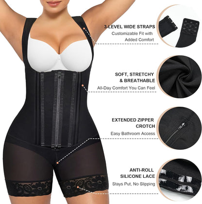 SHAPERX postpartum body shaper back view showing lifting design