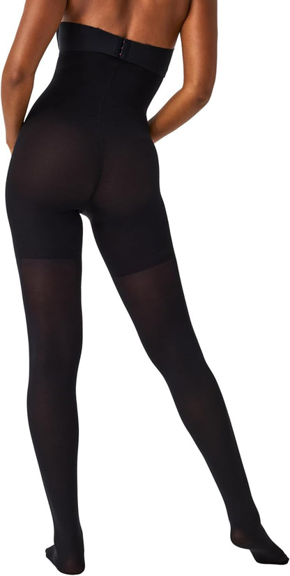 Spanxshape high-waisted mid-thigh control tights on model
