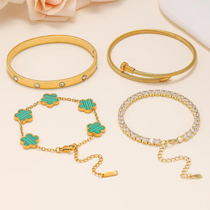Mother's day 18K gold plated bracelet jewelry set
