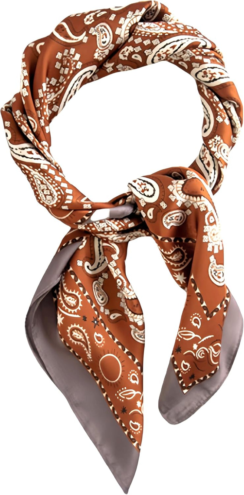 MINIDORA Satin Scarves for Women 27.5 × 27.5 Inches Medium Square Elegant Silk Feeling Head Scarf