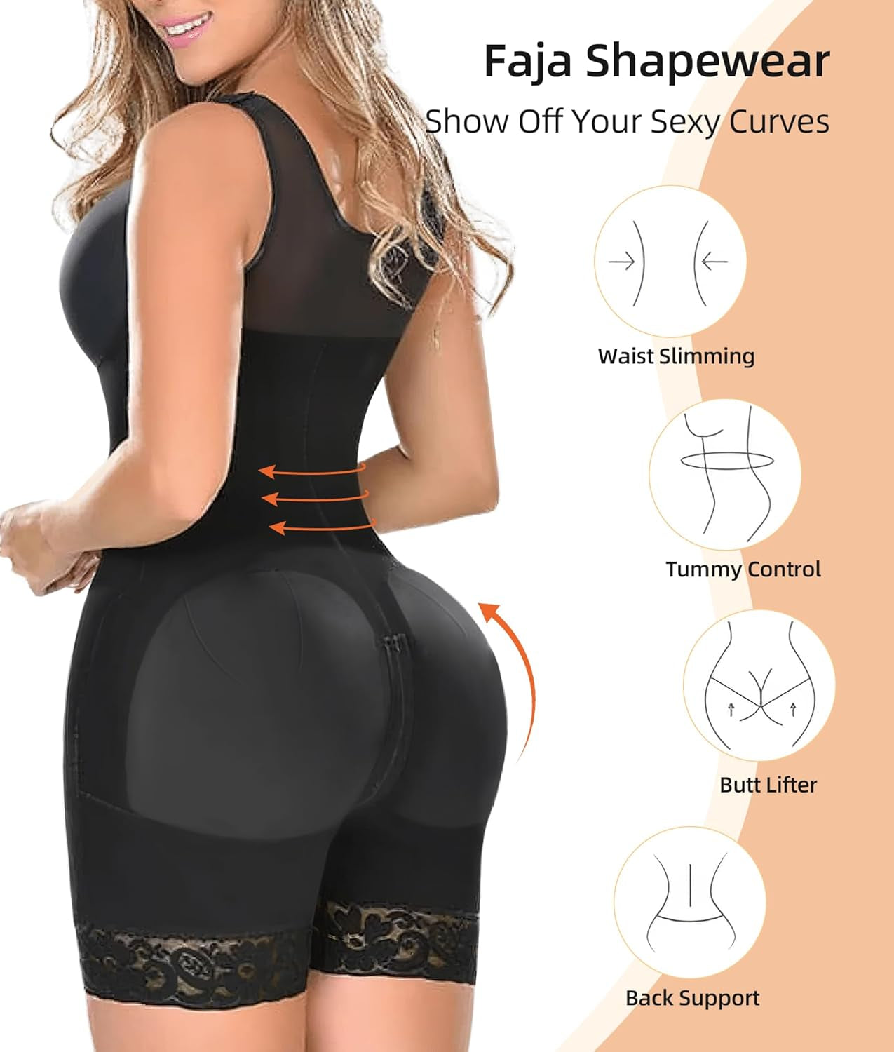 YIANNA high-waisted shapewear with butt lifter design