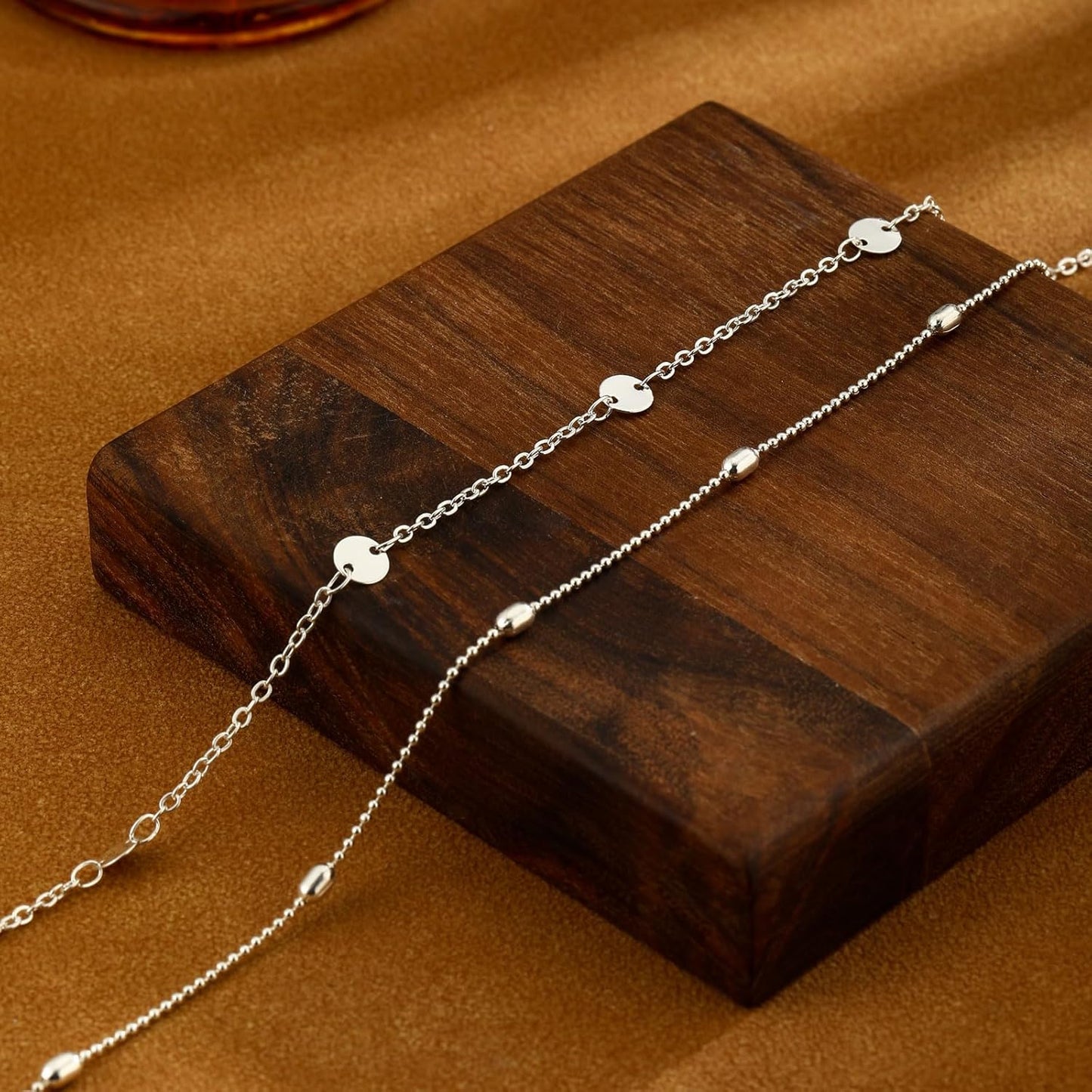 2PCS Gold Silver Waist Chain Adjustable Layered Belly Chain Body Chain Jewelry for Women Sexy Bikini Beach Boho Pearl Beaded Cuban Satellite Waist Chains