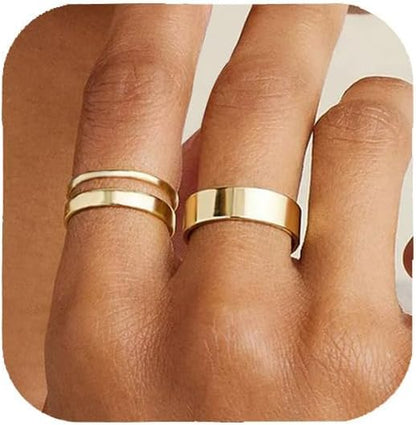 If YOU Gold Rings for Women Non Tarnish, Dainty 14K Gold Plated Stackable Cubic Zirconia Knuckle Ring Set, Trendy Statement Promise Wedding Bands Stacking Engagement Rings Size 6 7 8 9 10