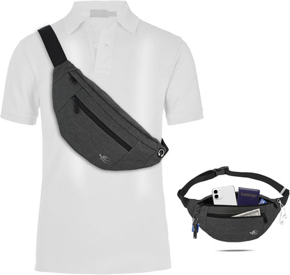 Black fanny pack flat lay product photography