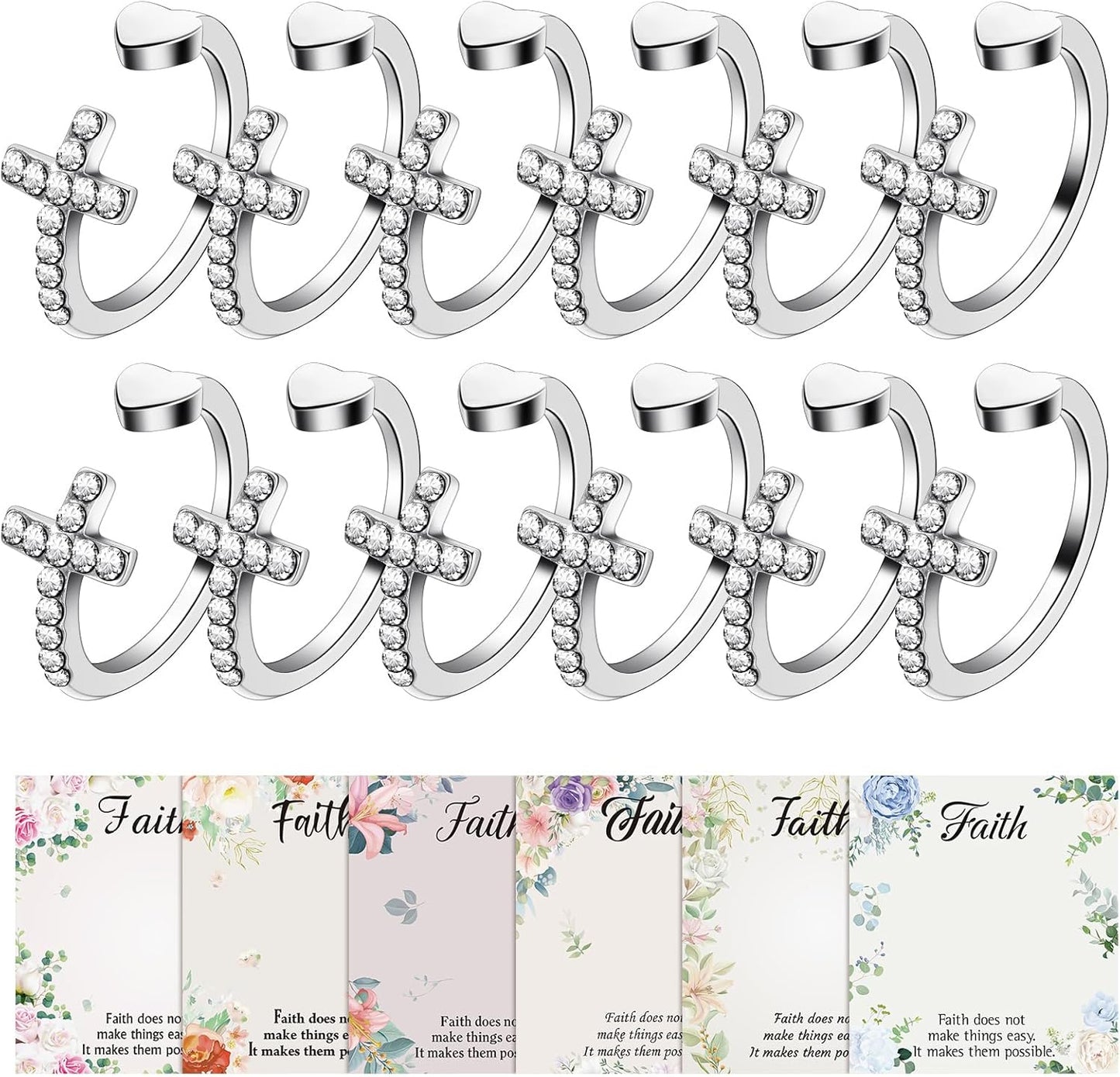 Landical 12 sets cross ring Christian gift bulk