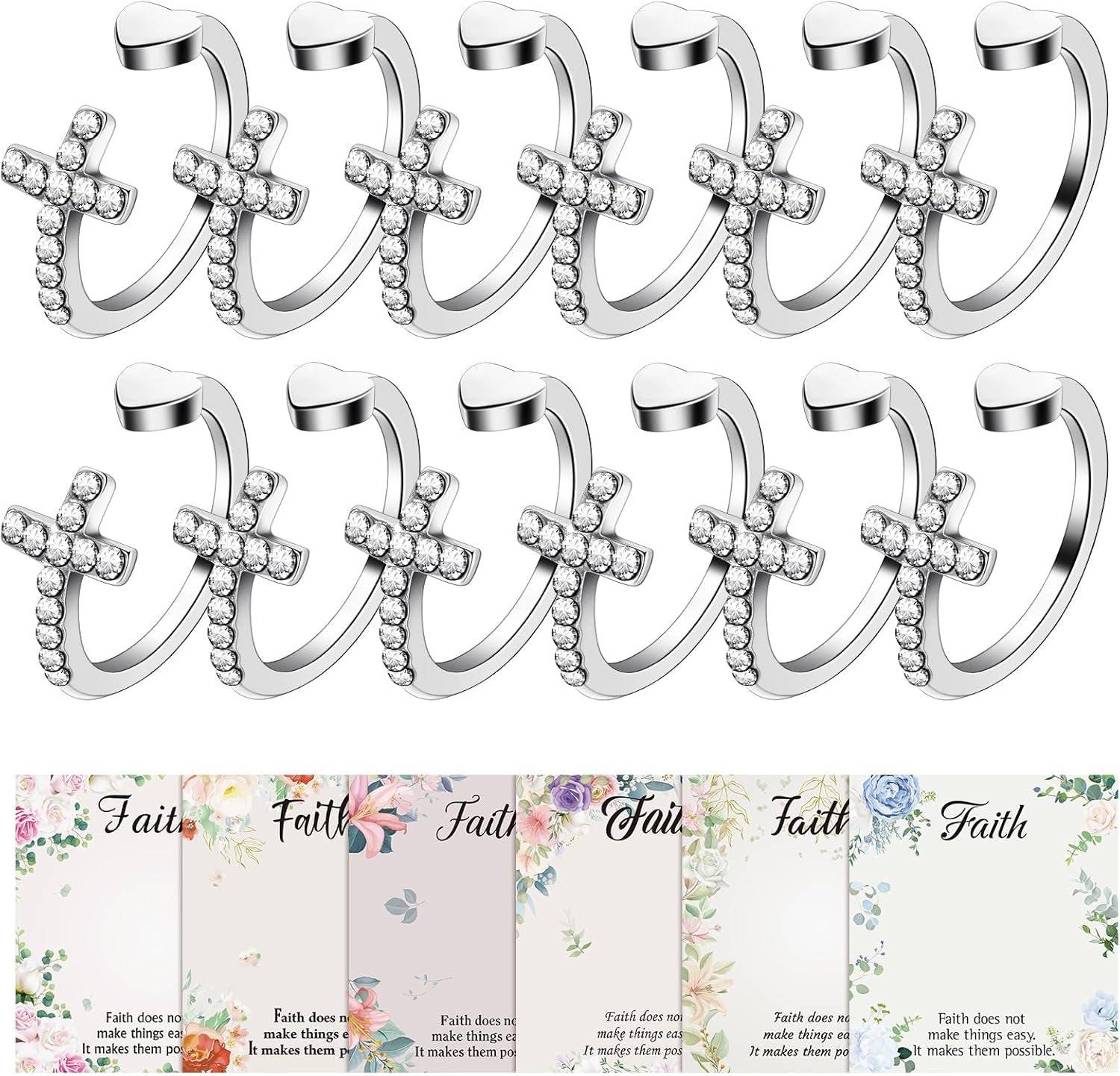 Landical 12 sets cross ring Christian gift bulk