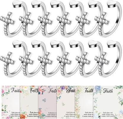 Landical 12 sets cross ring Christian gift bulk