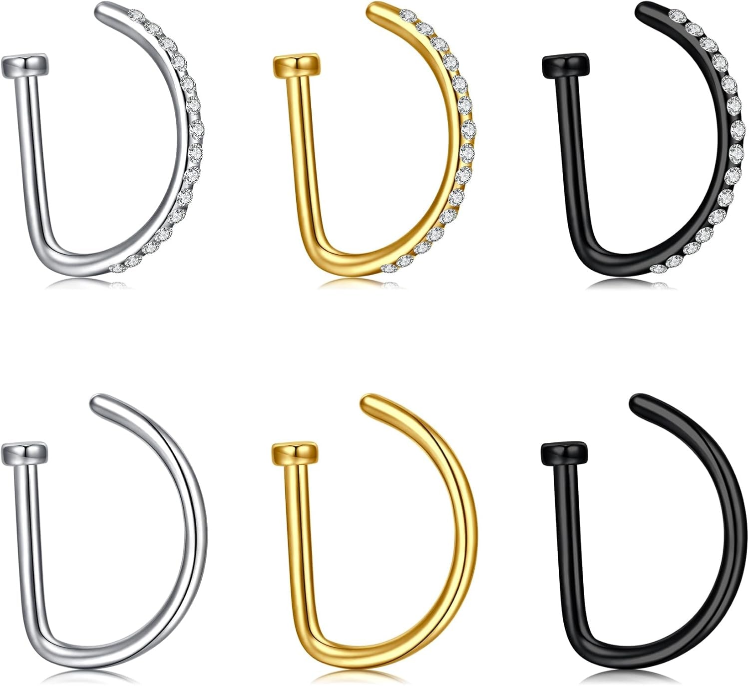 Longita Magnetic Nose Rings - Fake Septum Ring & Hoop Studs for Women