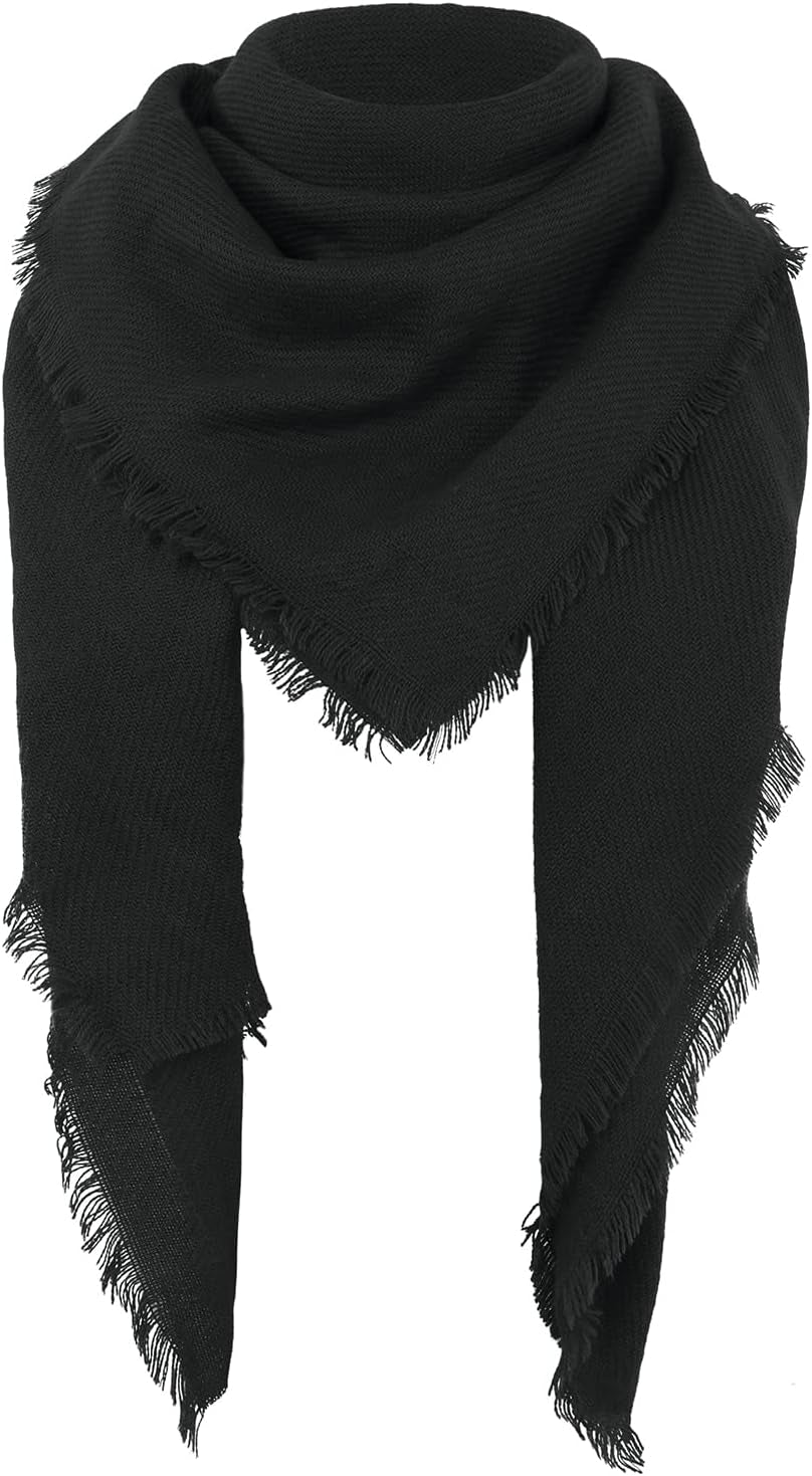 American Trends Womens Fall Winter Scarf Plaid Tassel Soft Warm Blanket Scarves Womens Shawl Wraps