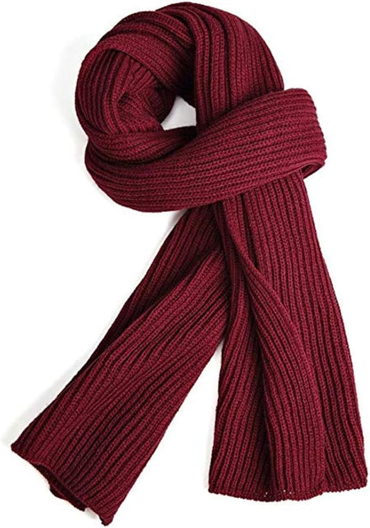 EONPOW Warm Autumn and Winter Scarf, Unisex Pure Color Winter Neck Warm Knitting Yarn Scarf