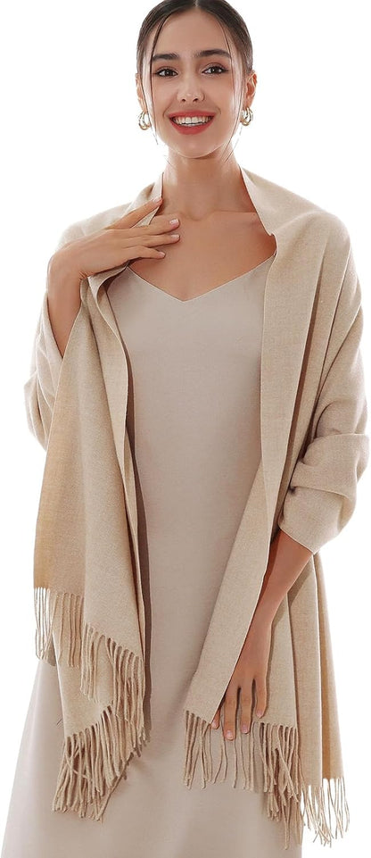 RIIQIICHY Winter Scarfs for Women Pashmina Shawls Wraps for Evening Dresses Large Warm Soft Scarves