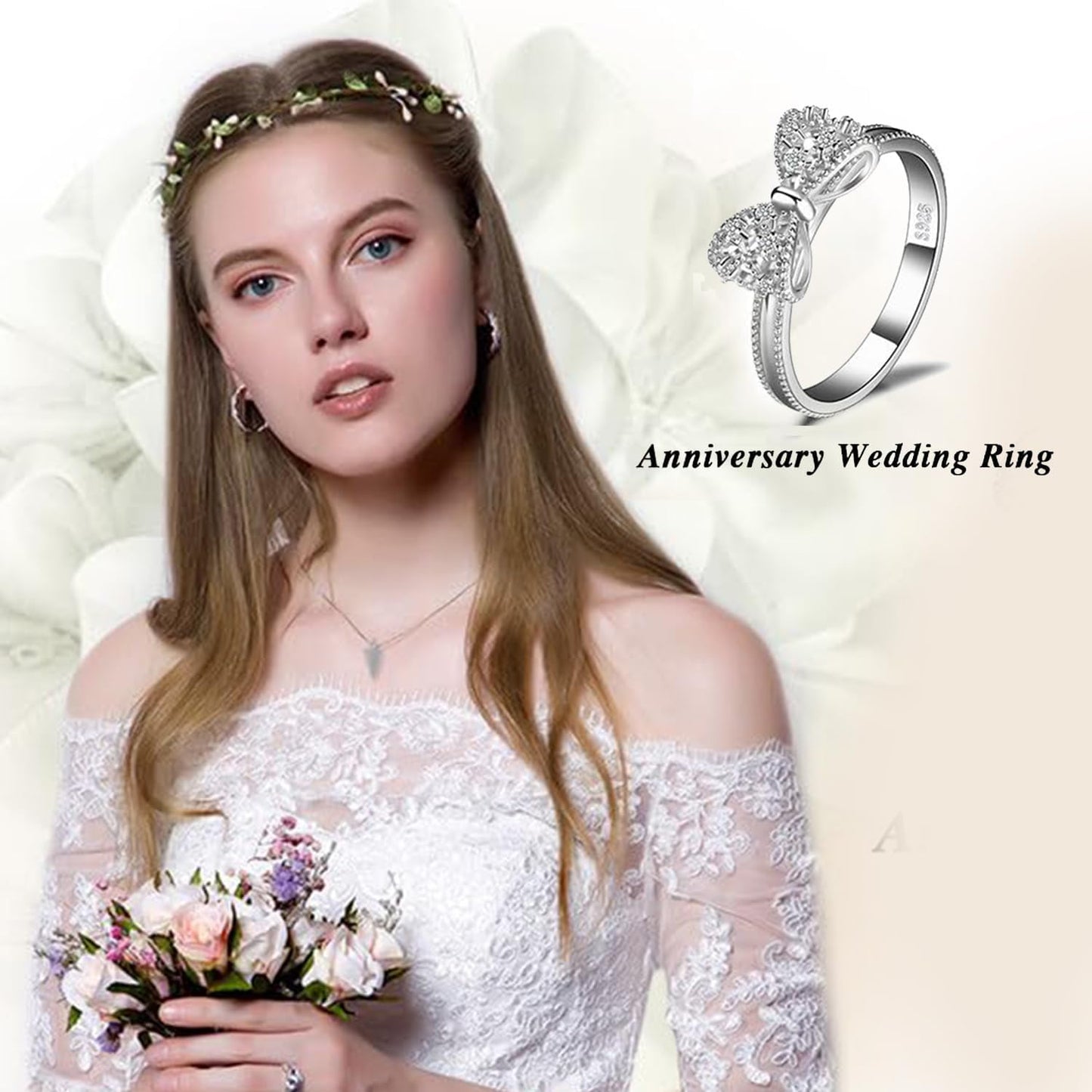 Infinity symbol wedding band with cubic zirconia stones