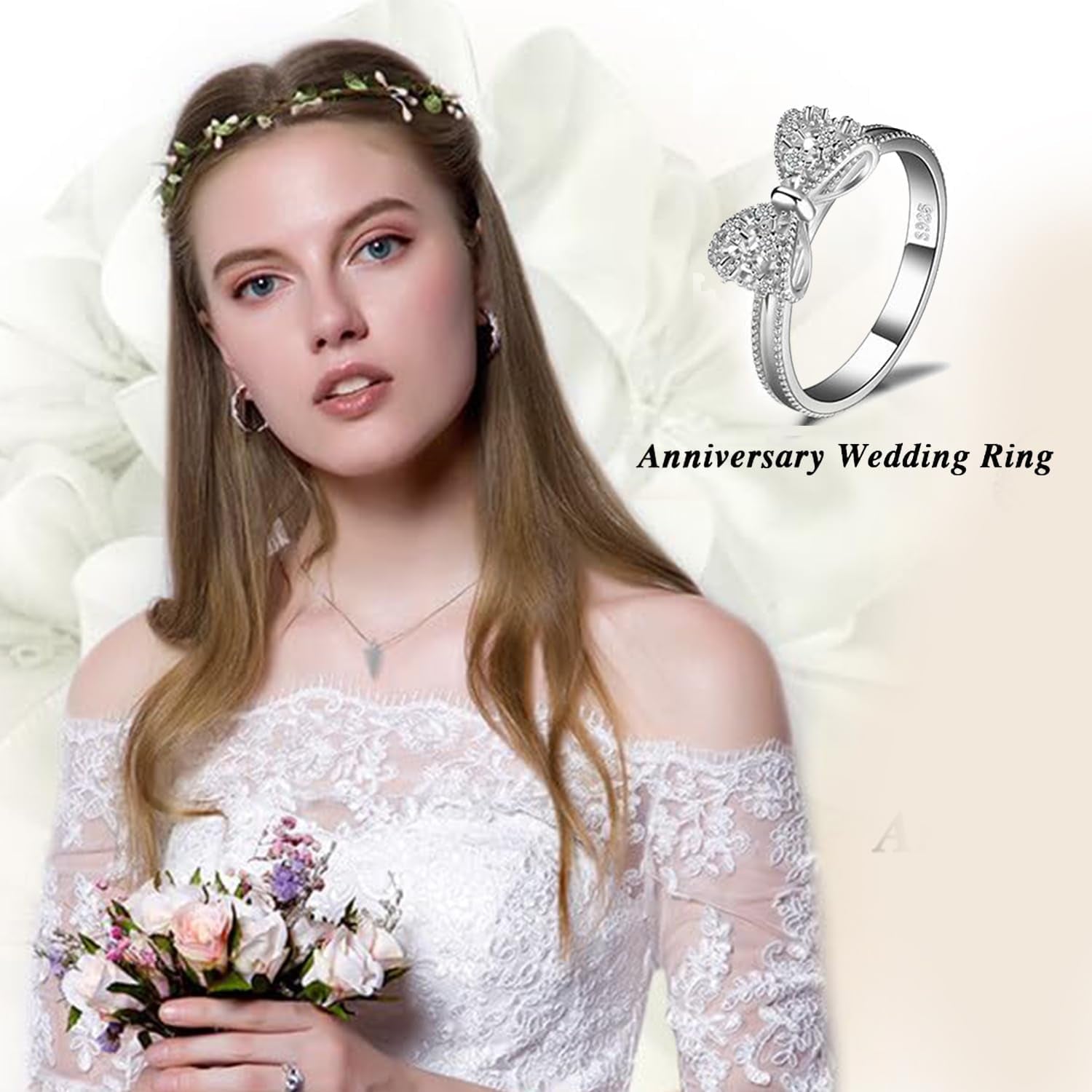 Infinity symbol wedding band with cubic zirconia stones